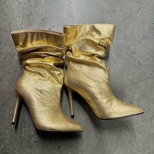Elegant Gold Stiletto Boots